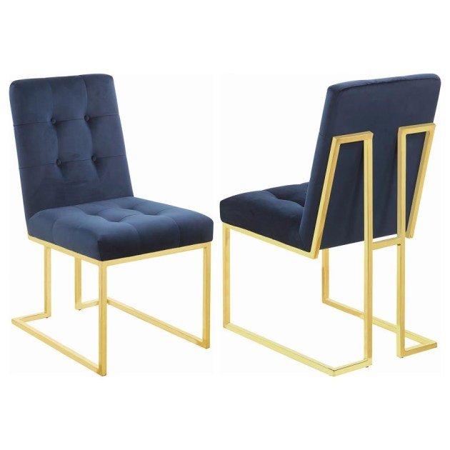 dining chair -blue and gold